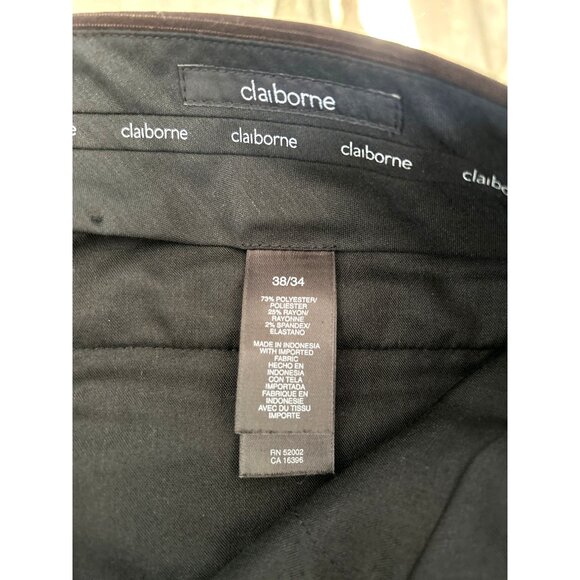 Claiborne Mens Dark Brown Dress Pants 38 Polyester & Rayon Blend - Picture 3 of 6